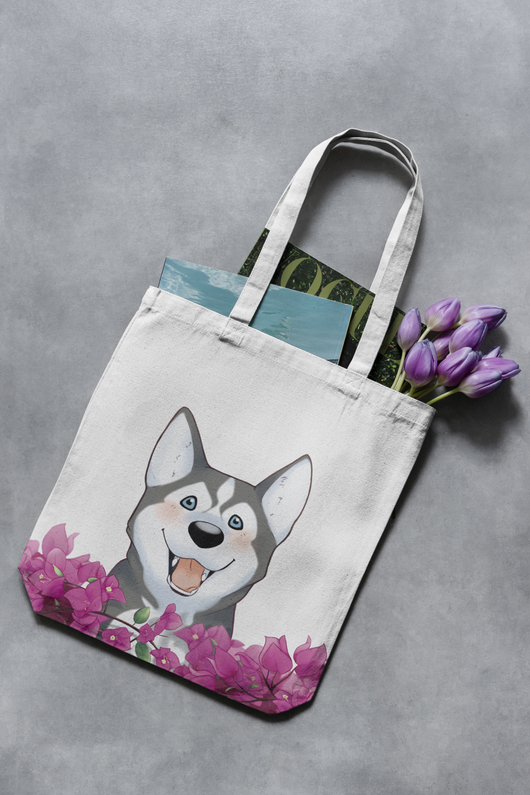 Dog Tote Bags - Husky